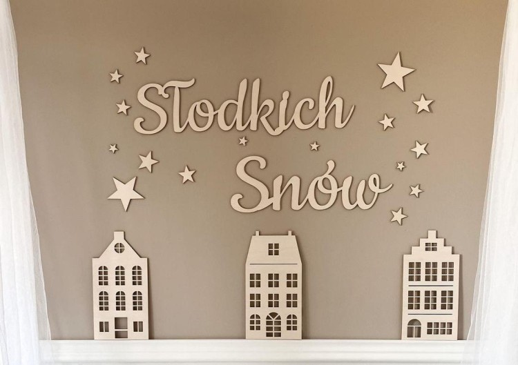 dekoracja na ścianę napis słodkich snów księżyc gwiazdki