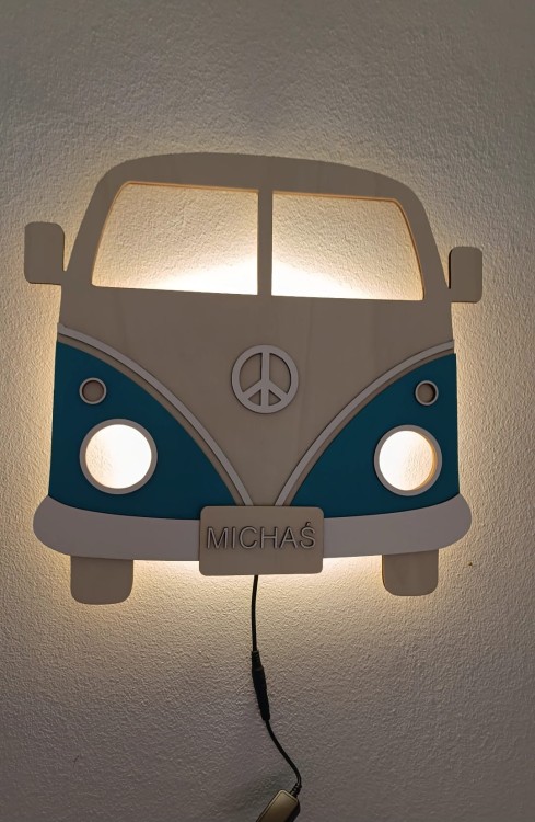 personalizowana lampka van LED imię chłopca