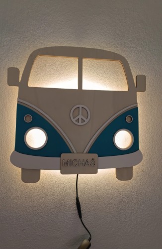 personalizowana lampka van LED imię chłopca