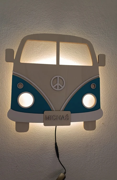 personalizowana lampka van LED imię chłopca